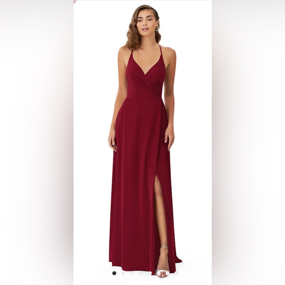 Azazie Davis burgundy bridesmaid dress worn one time